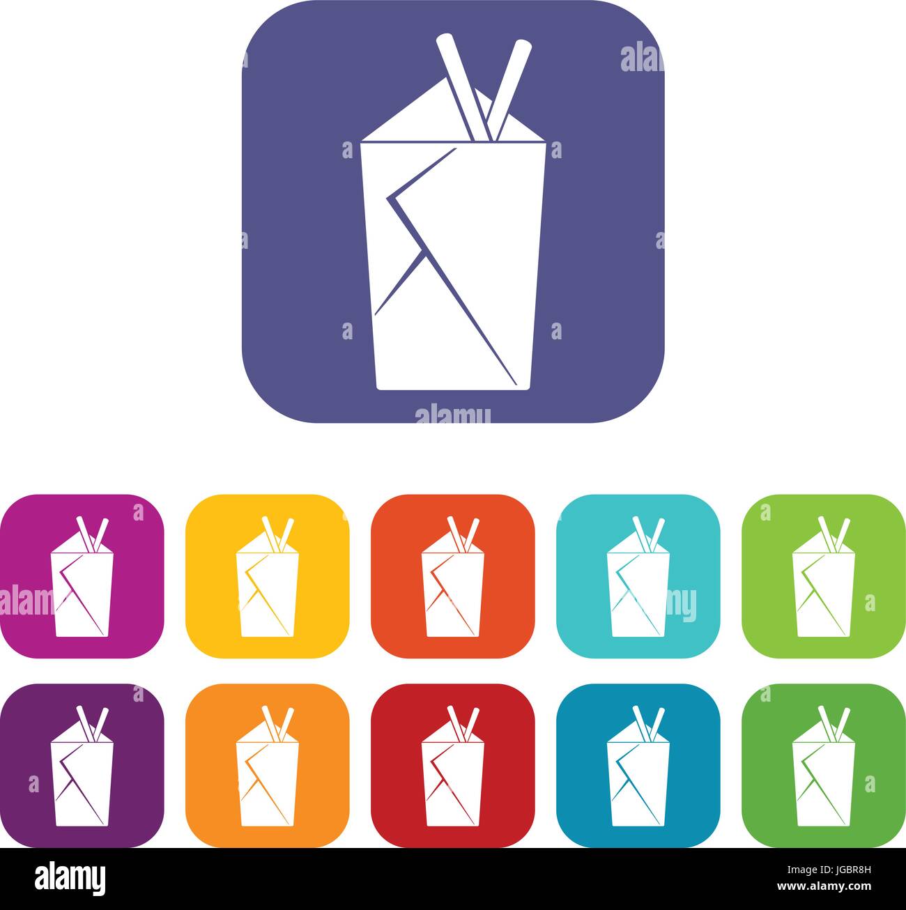 Chinese food box icons set flat Stock Vector Image & Art - Alamy