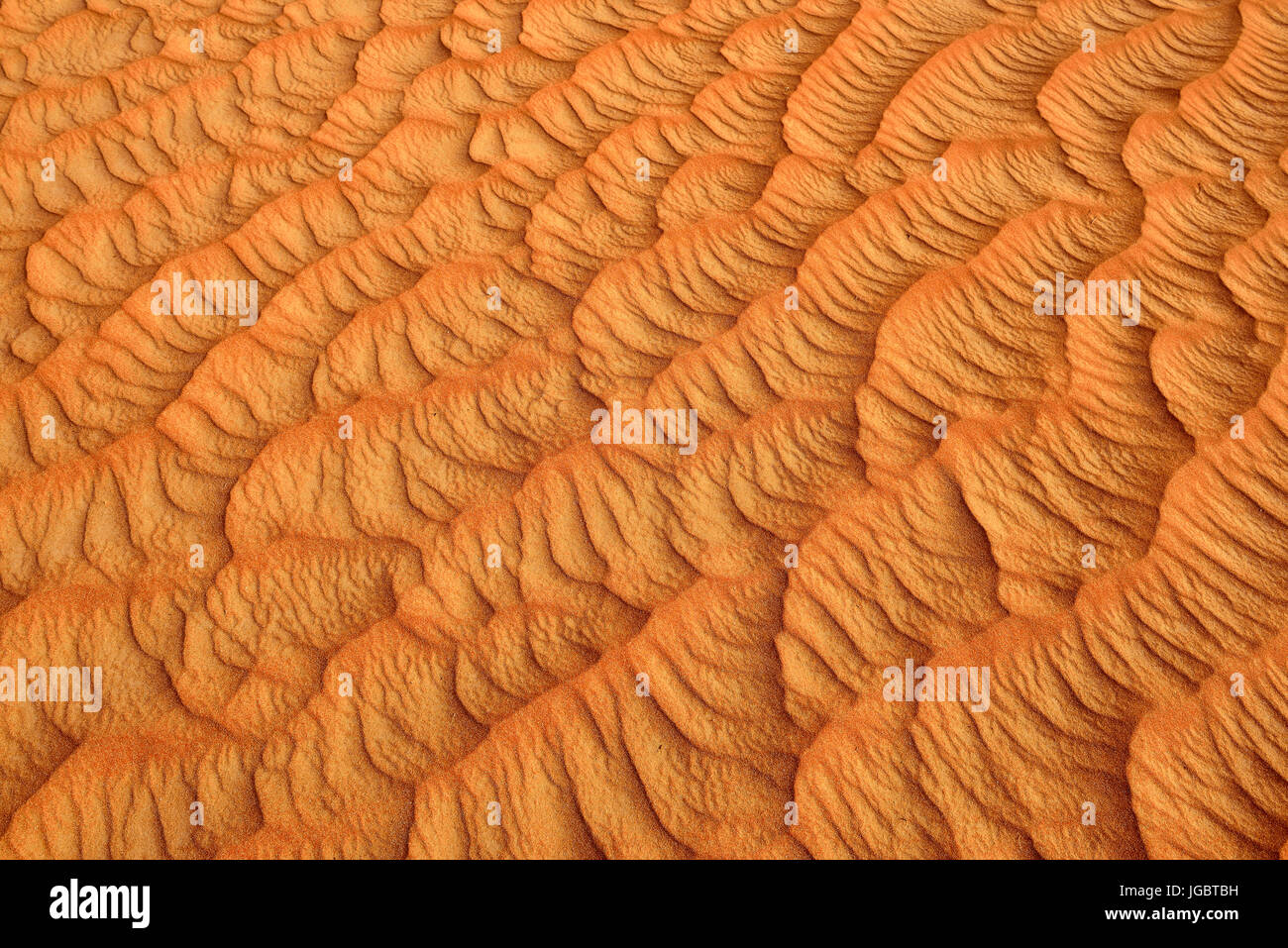 Sand ripples in the sand, dunes, Rub al Khali desert, Dhofar, Oman Stock Photo