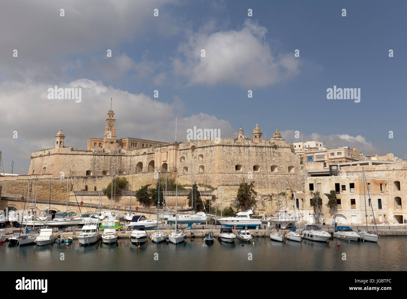 Fort San Michel at Dockyard Creek, Senglea, The Three Cities, Malta Stock Photo
