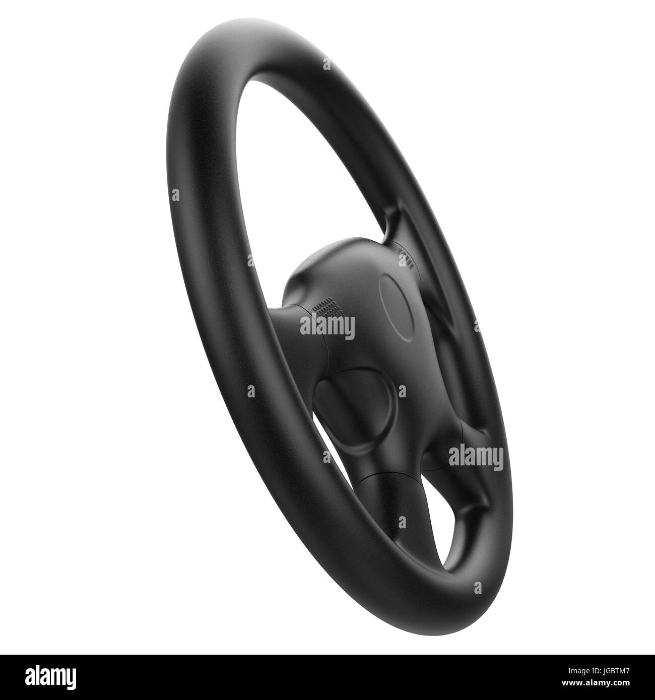 3d rendering black steering wheel isolated on white Stock Photo - Alamy