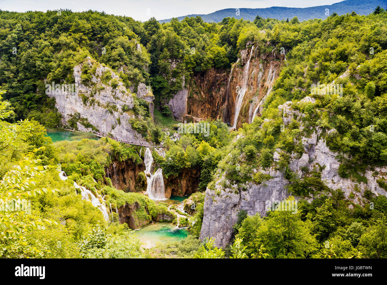 Natural wonder of the world - Plitvice lakes national park in Croatia Stock Photo