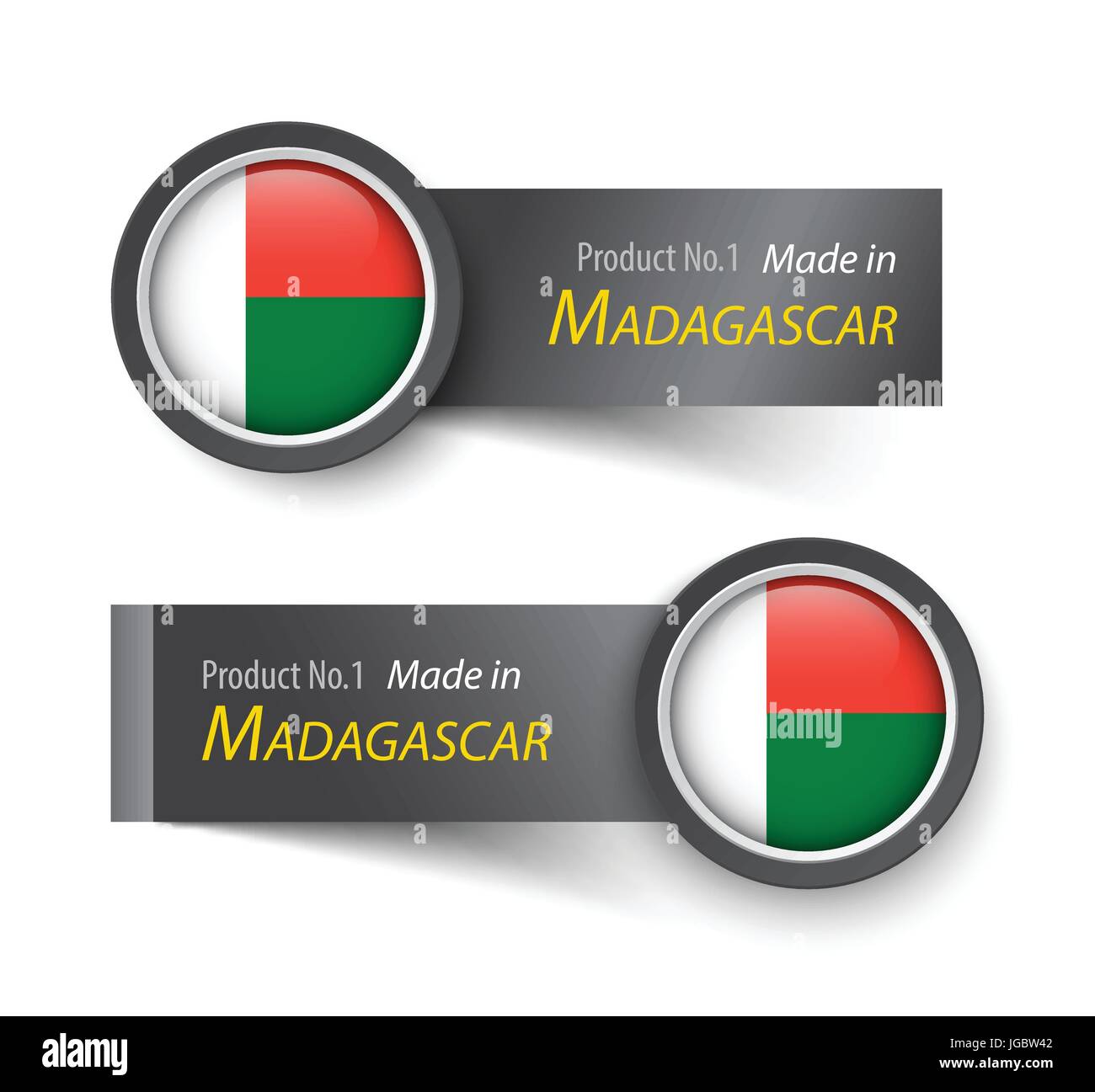 Flag icon and label with text made in Madagascar Stock Vector Image ...