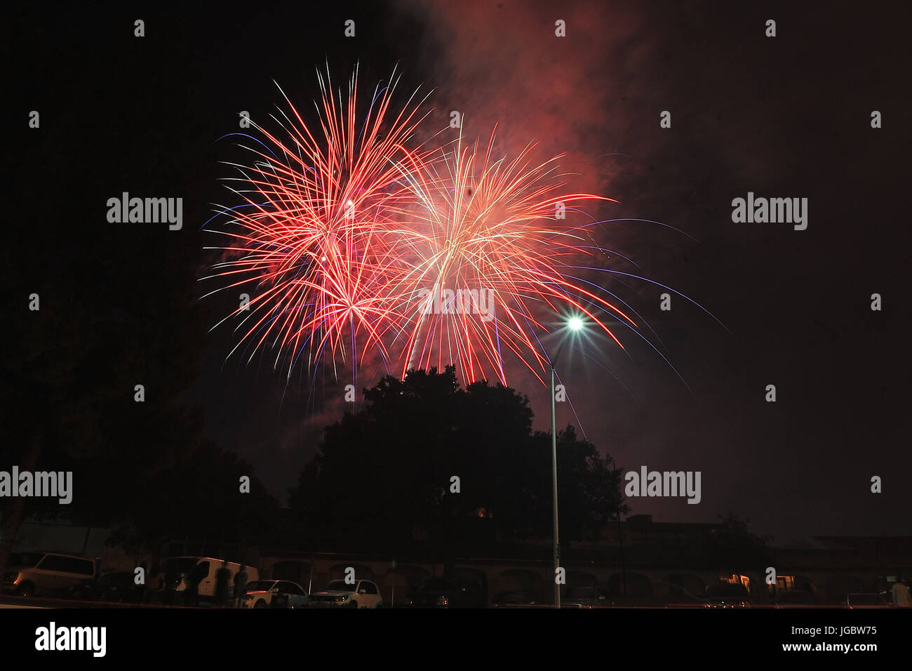 July 4th Fireworks Display at Cupertino, CA Stock Photo Alamy