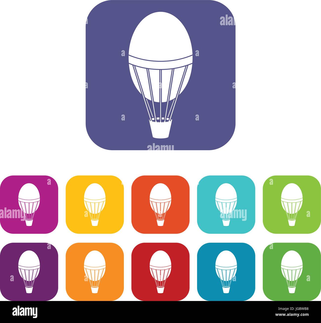 Hot air balloon icons set flat Stock Vector Image & Art - Alamy