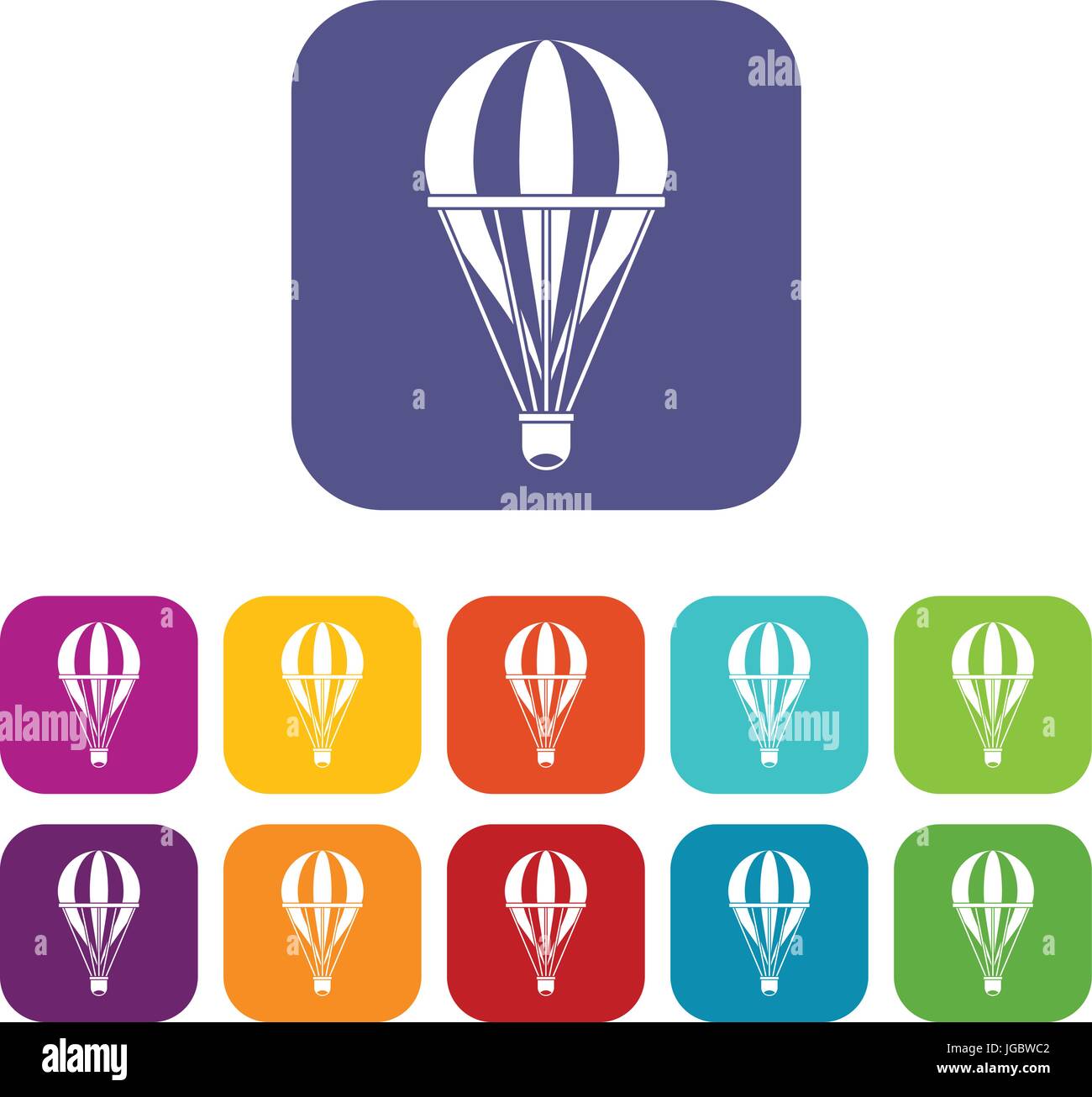 Hot air striped balloon icons set flat Stock Vector Image & Art - Alamy