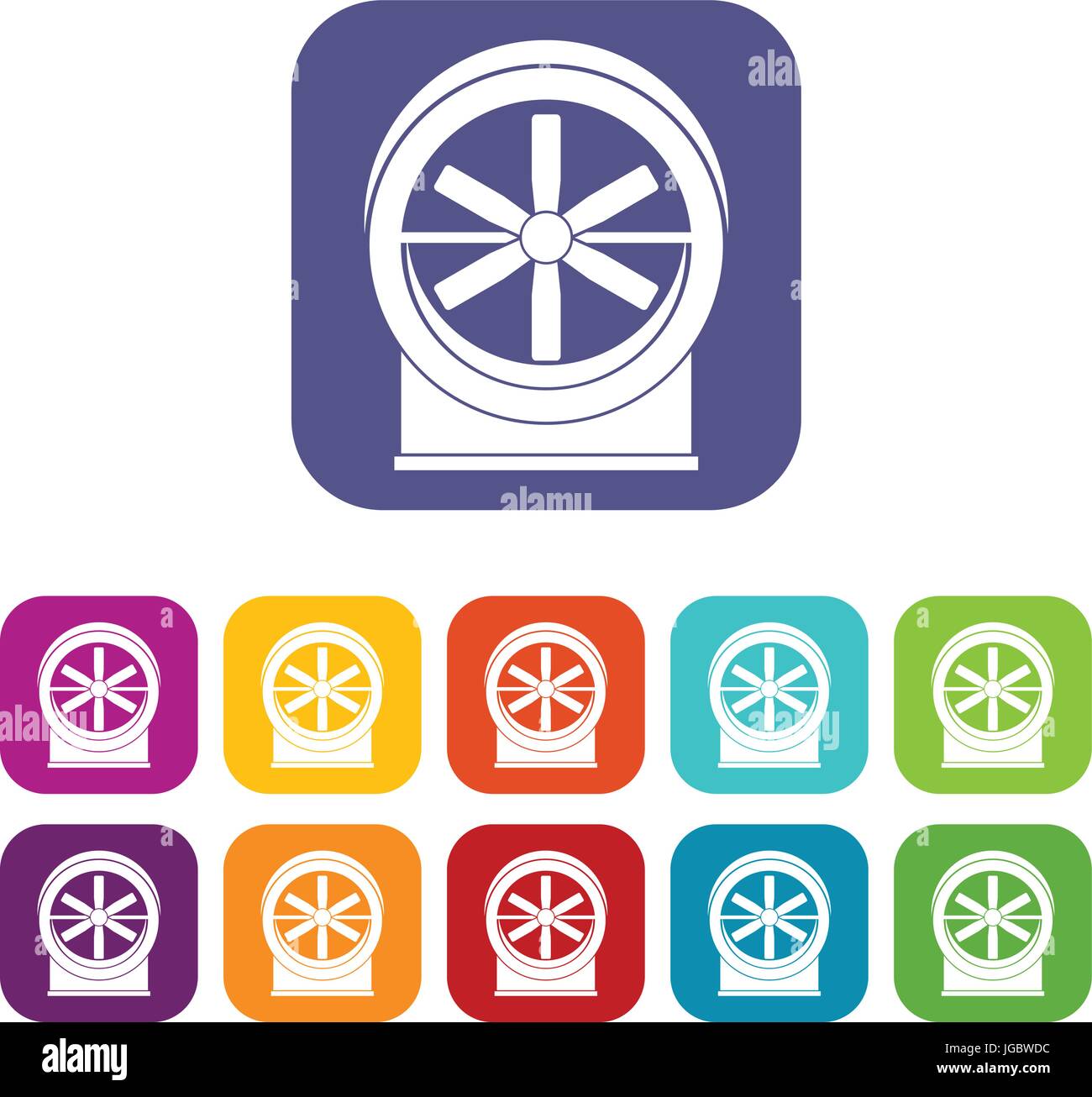 Fan icons set flat Stock Vector Image & Art - Alamy