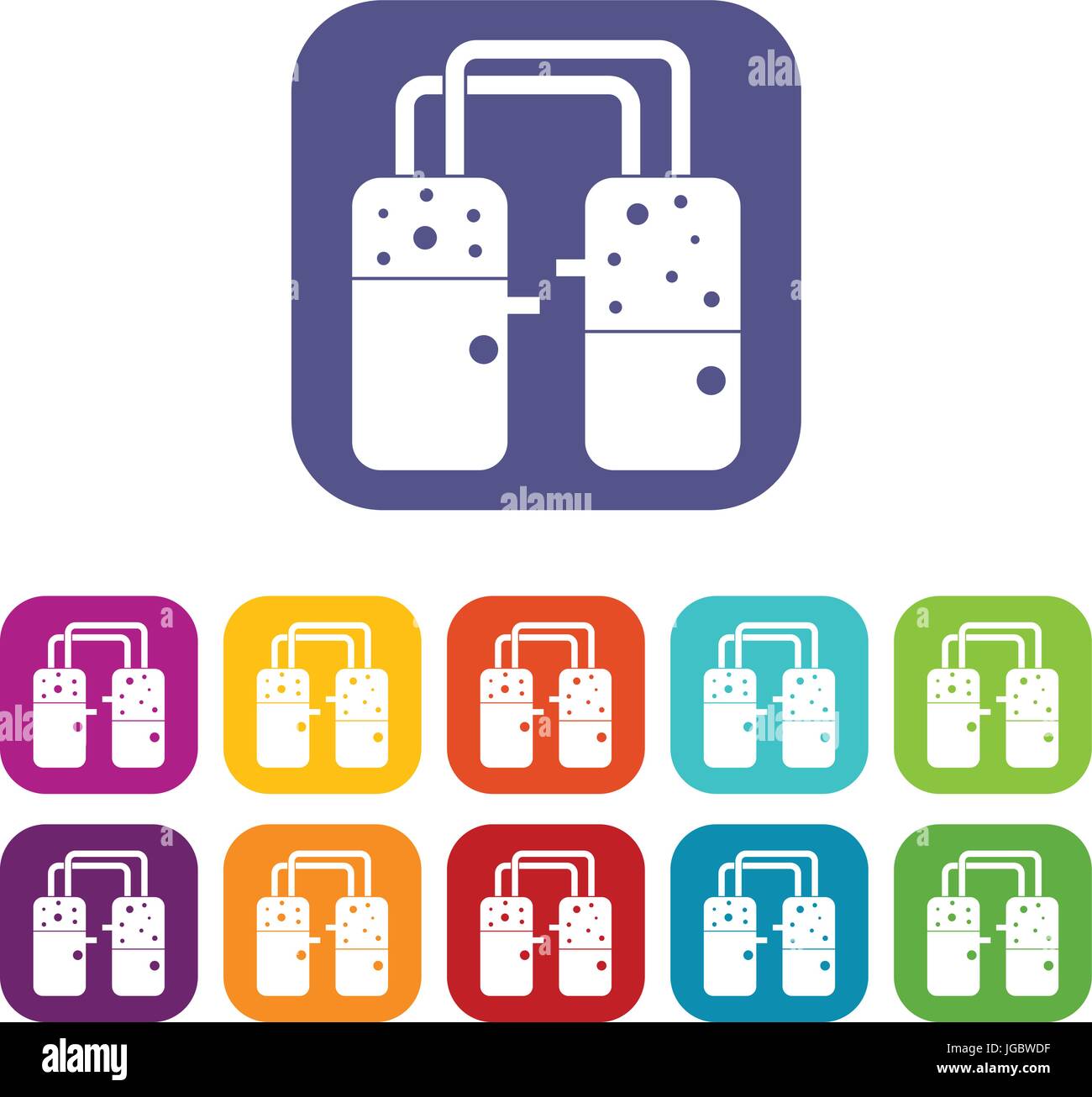Containers connected with tubes icons set flat Stock Vector Image & Art ...