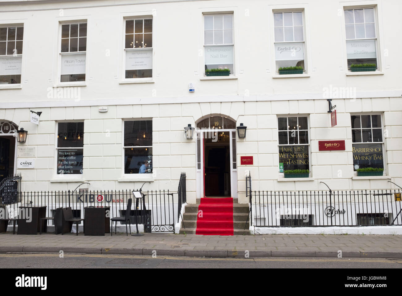 Shops and businesses in Cheltenham Stock Photo Alamy