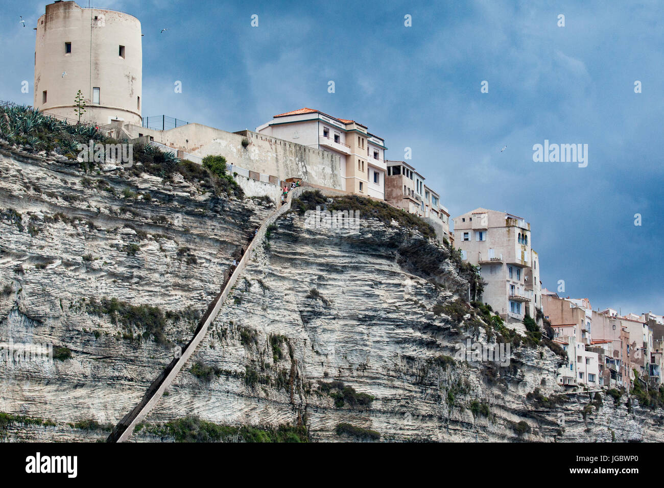 The cliffs of Bonifacio,King of Aragon staircase Stock Photo