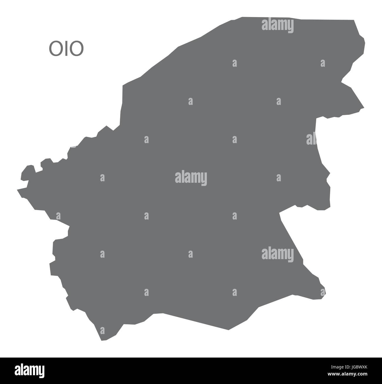 Oio Guinea-Bissau map grey illustration silhouette Stock Vector Image ...