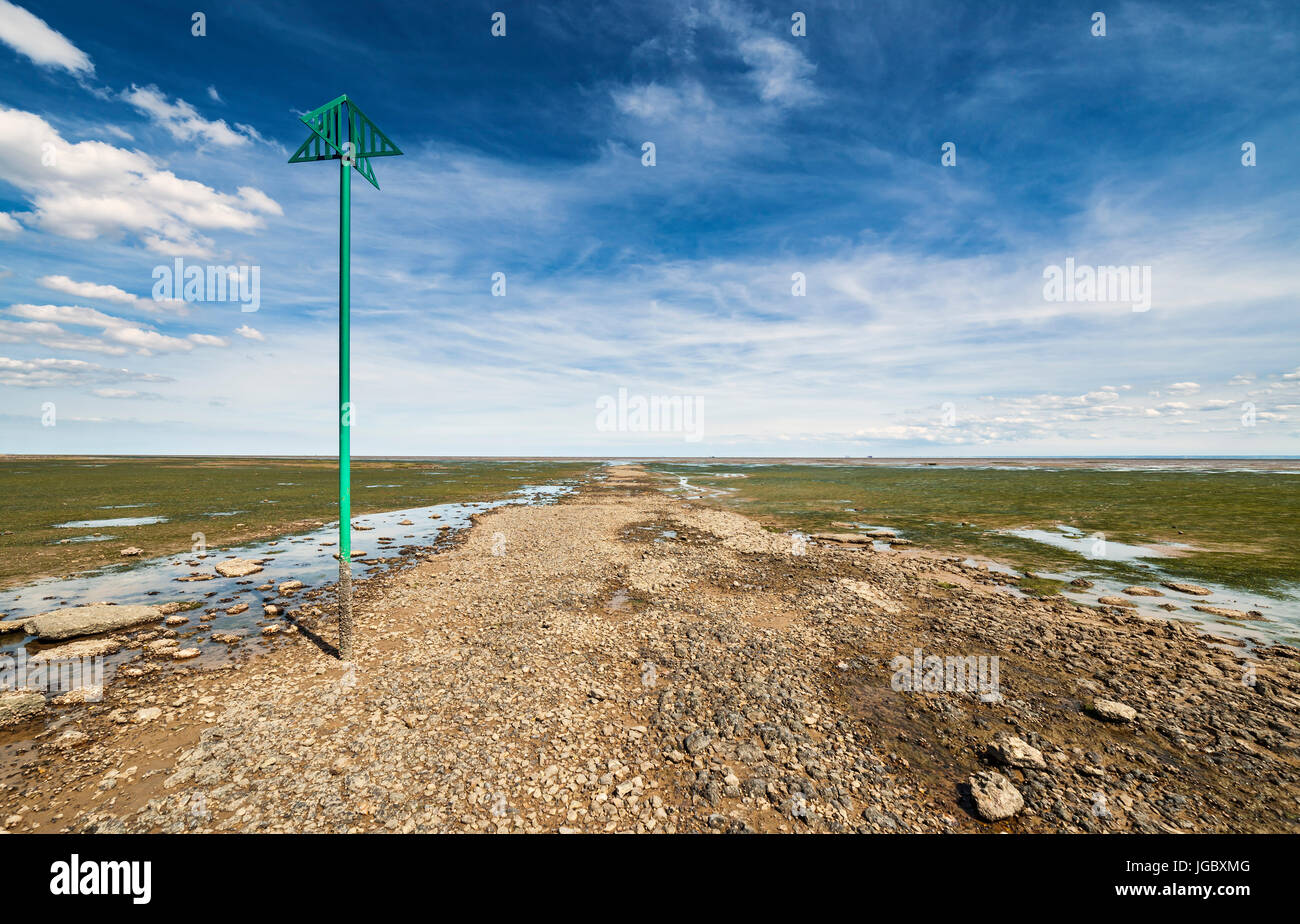 The Broomway at Wakering Stairs, Maplin Sands Essex Stock Photo