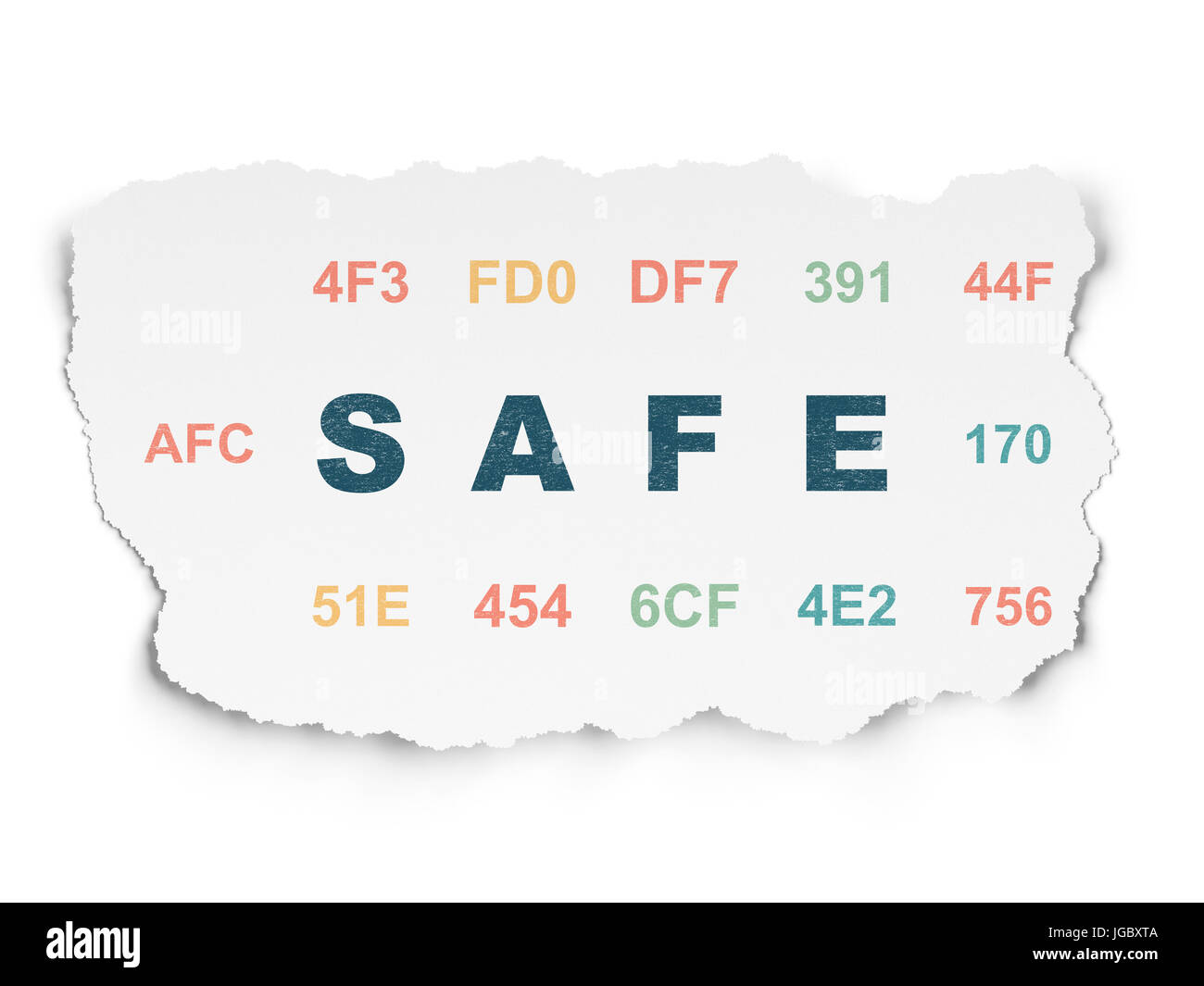 Privacy concept: Safe on Torn Paper background Stock Photo - Alamy