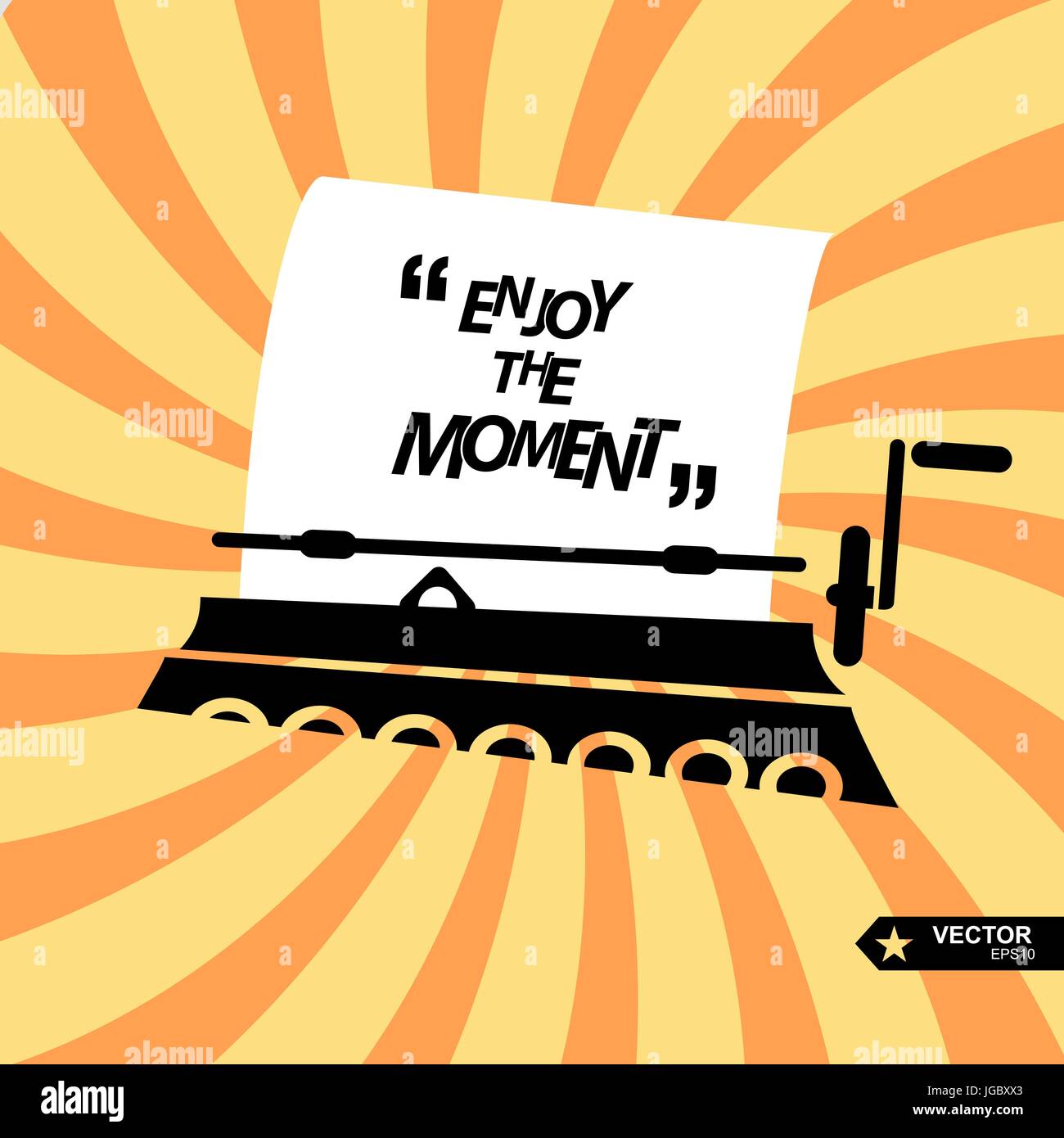 Digital vector black yellow, taping machine and paper, quote frames box