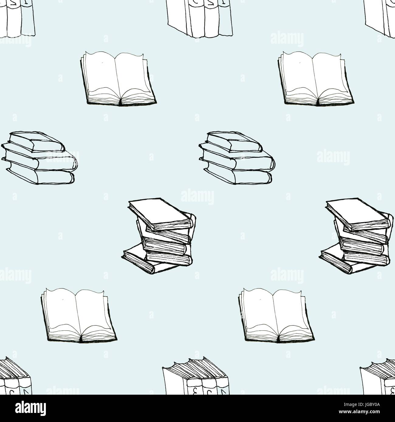 Seamless pattern with books Stock Vector Image & Art - Alamy