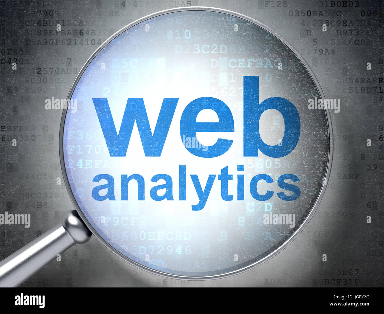 Web design concept: Web Analytics with optical glass Stock Photo - Alamy