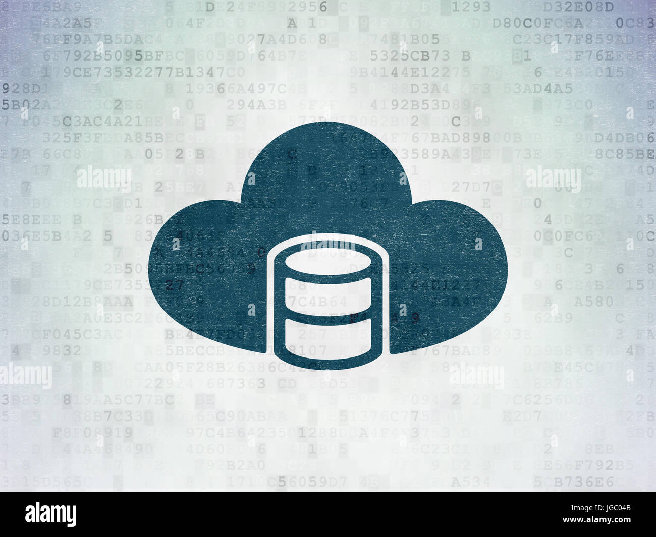 Software concept: Database With Cloud on Digital Data Paper background Stock Photo