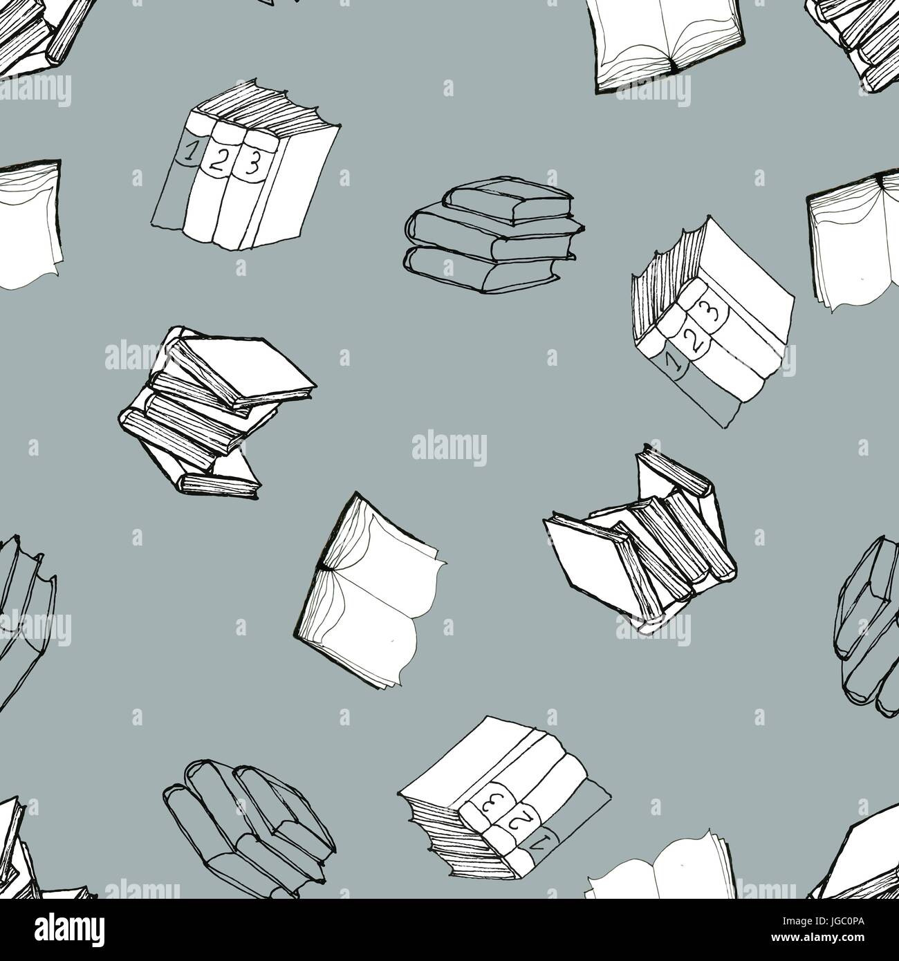 Seamless pattern with books Stock Vector Image & Art - Alamy