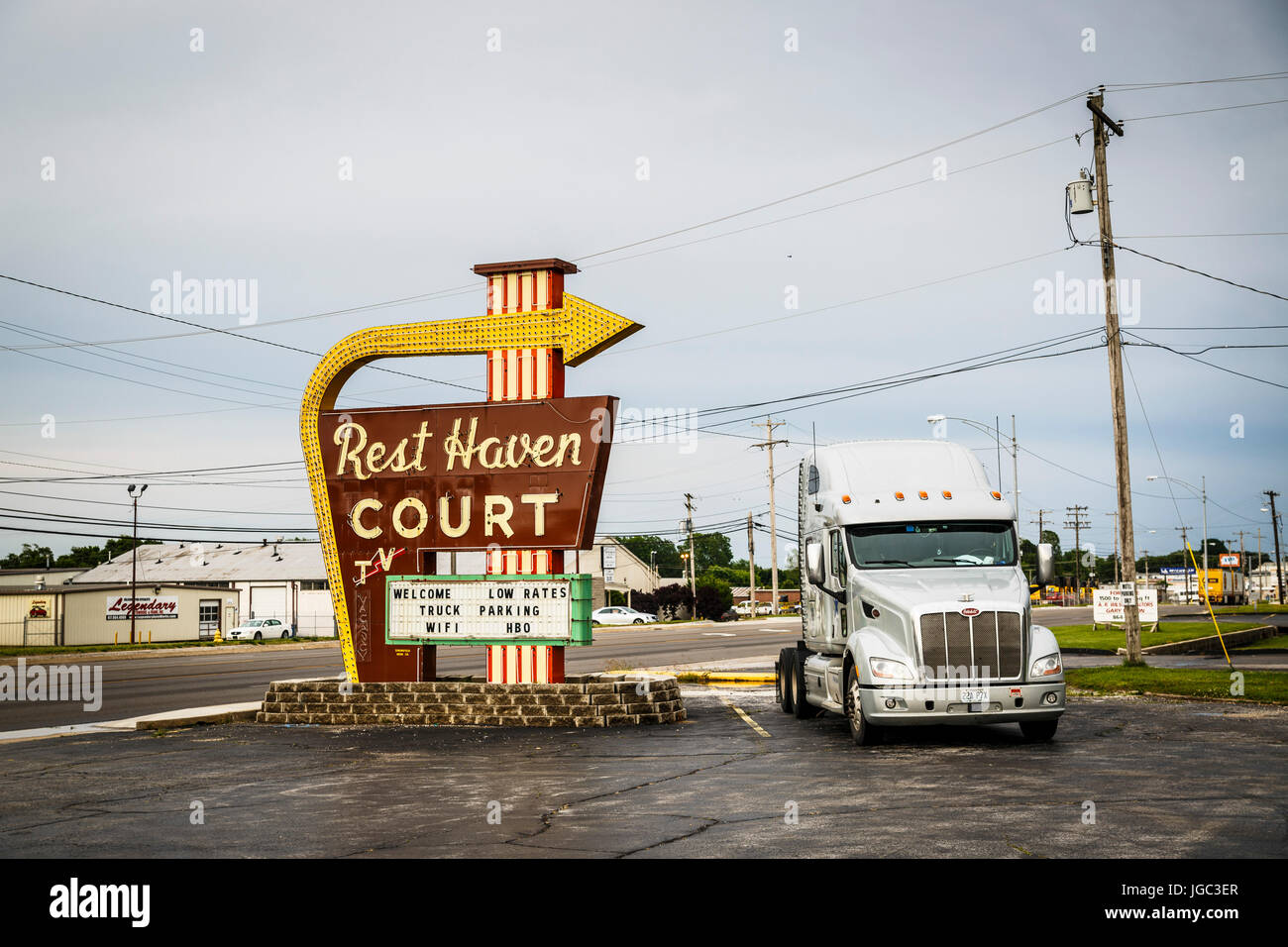 Motel, Historic Route 66, Springfield, Missouri, USA Stock Photo
