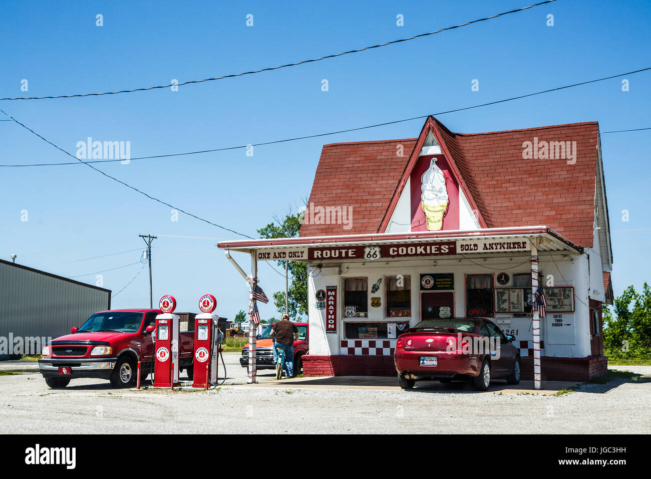 Diary King Cafe, Historic Route 66, Oklahoma, USA Stock Photo