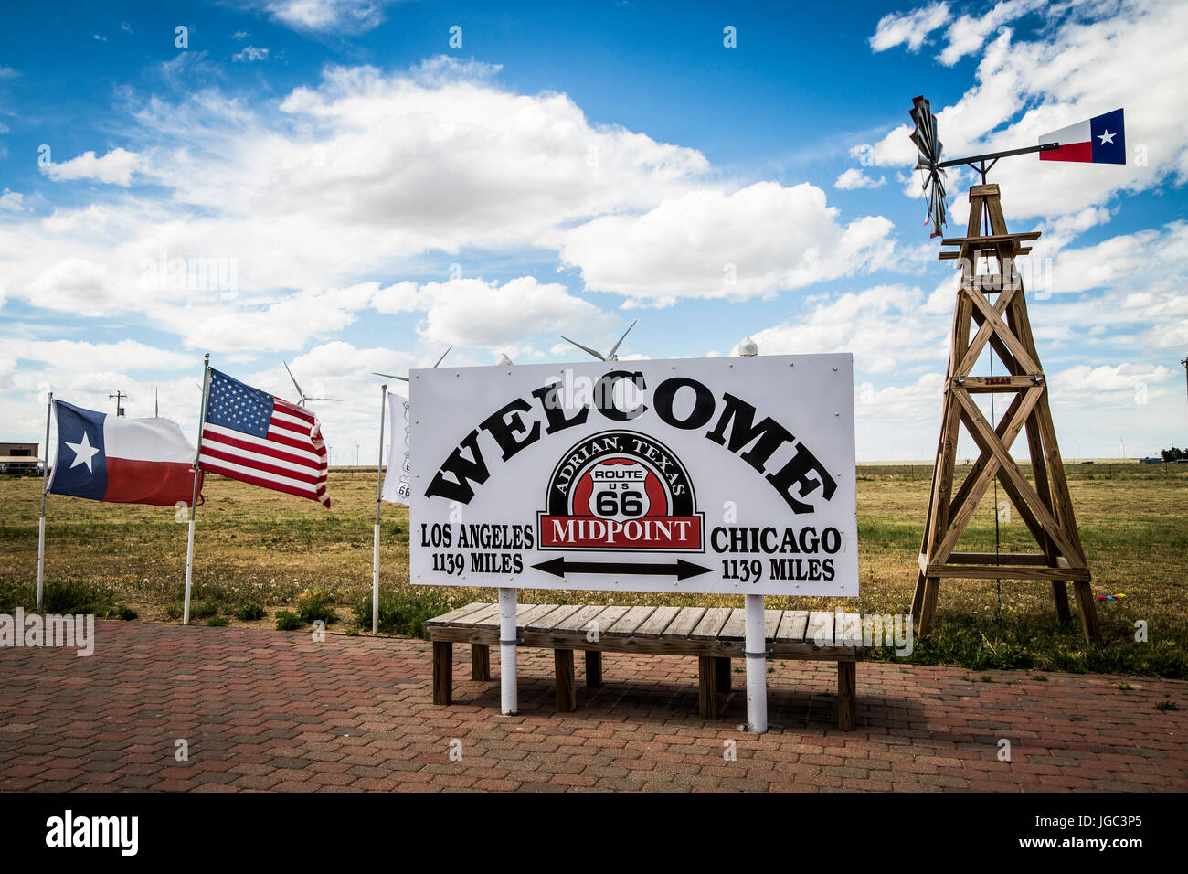 Midpoint, Historic Route 66, Texas, USA Stock Photo