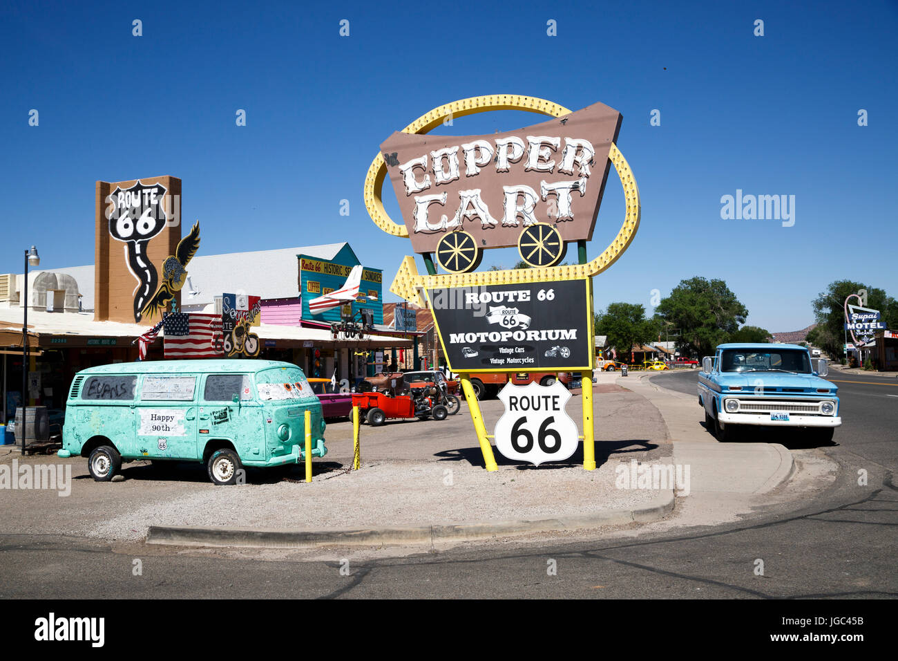 The Copper Cart, Seligman, Arizona, Historic Route 66, USA Stock Photo