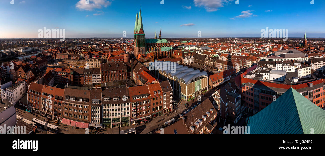 View over Lübeck, Schleswig-Holstein, Germany Stock Photo