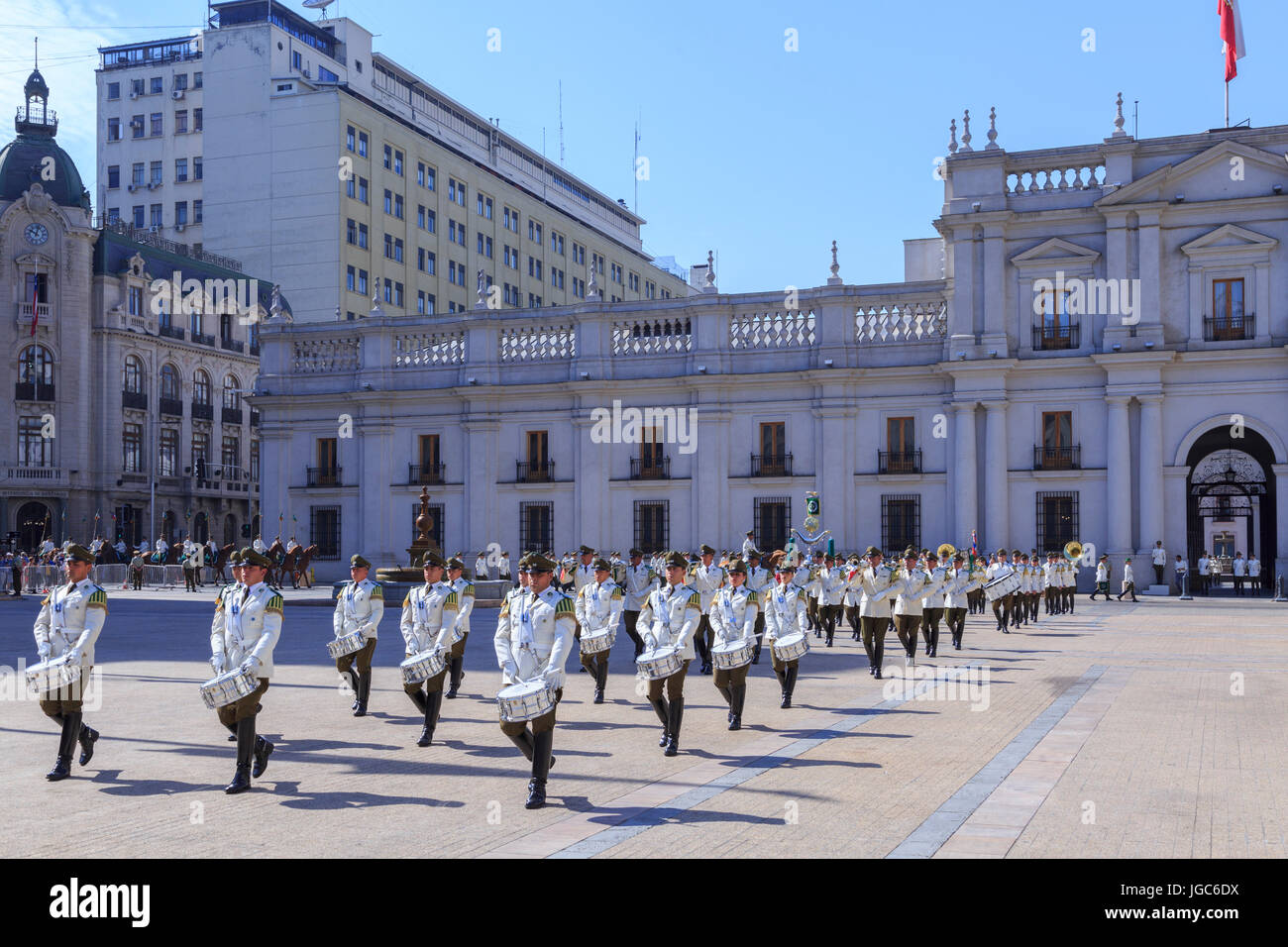 Change of guard at the Presidential Palace of La Moneda, Santiago de ...