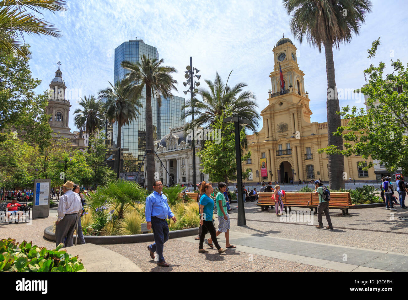 Plaza de Armas, Santiago, Chile, South America Stock Photo