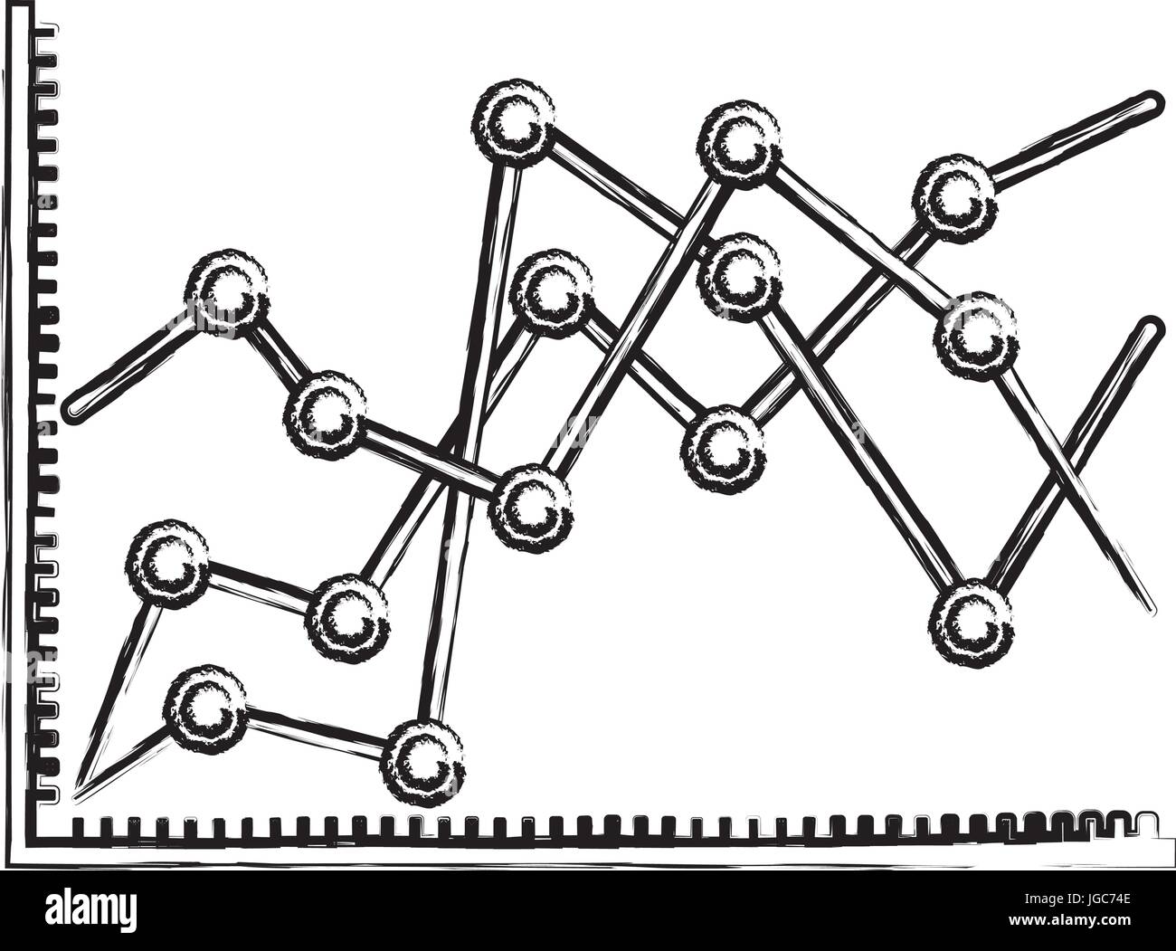 blurred silhouette of statistical graphs linear rising Stock Vector ...