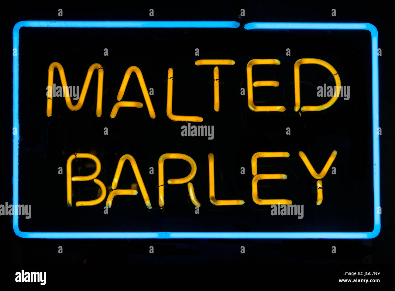 Malted Barley Neon Sign Stock Photo