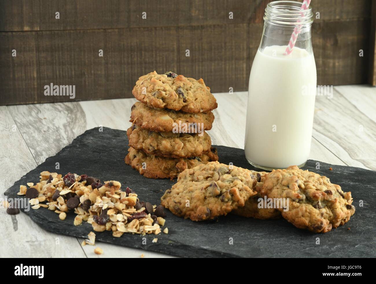 Trail Mix CookiesChocolate Chips, Oatmeal and Nuts delicious baking