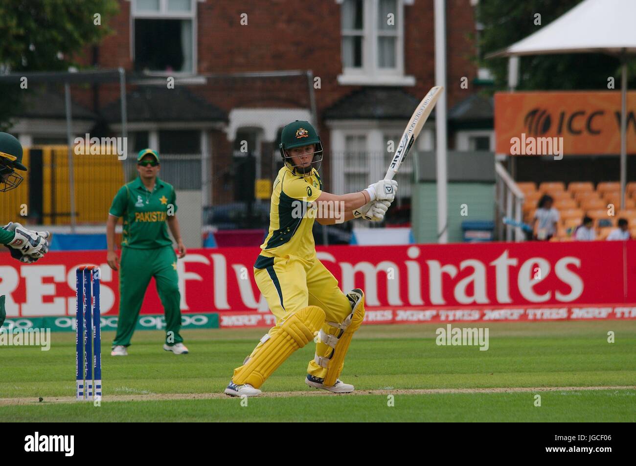 Leicester, UK. 05th July, 2017. Elyse Villani batting for Australia against Pakistan in the ICC Women's World Cup match at Grace Road, Leicester. Credit: Colin Edwards/Alamy Live News Stock Photo