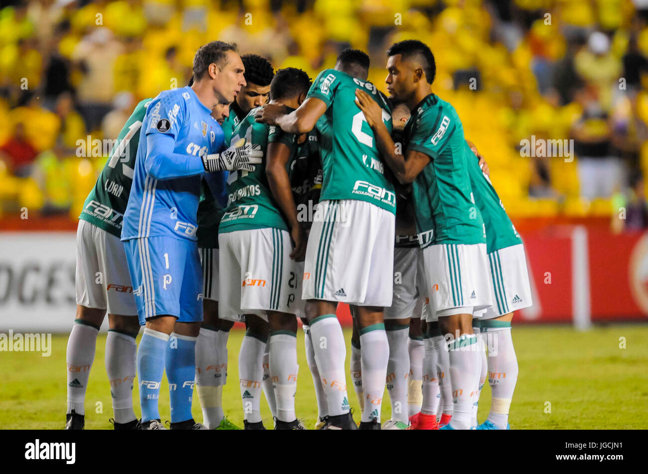The Palmeiras Team Gather Before A Soccer Match Between Barcelona Of Stock Photo Alamy
