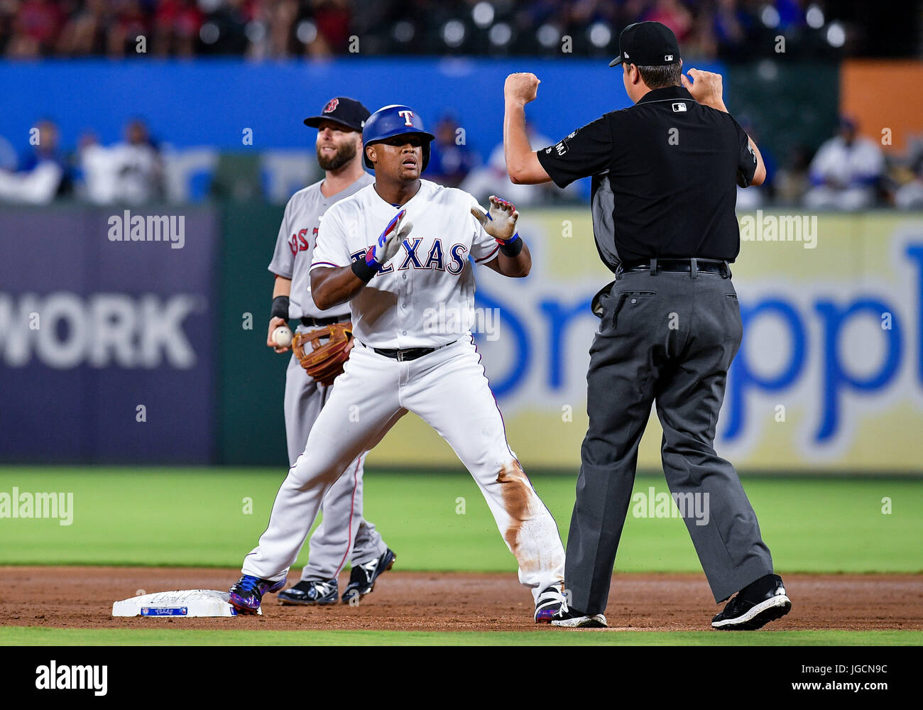July 5th, 2017:.Texas Rangers third baseman Adrian Beltre (29) slides ...