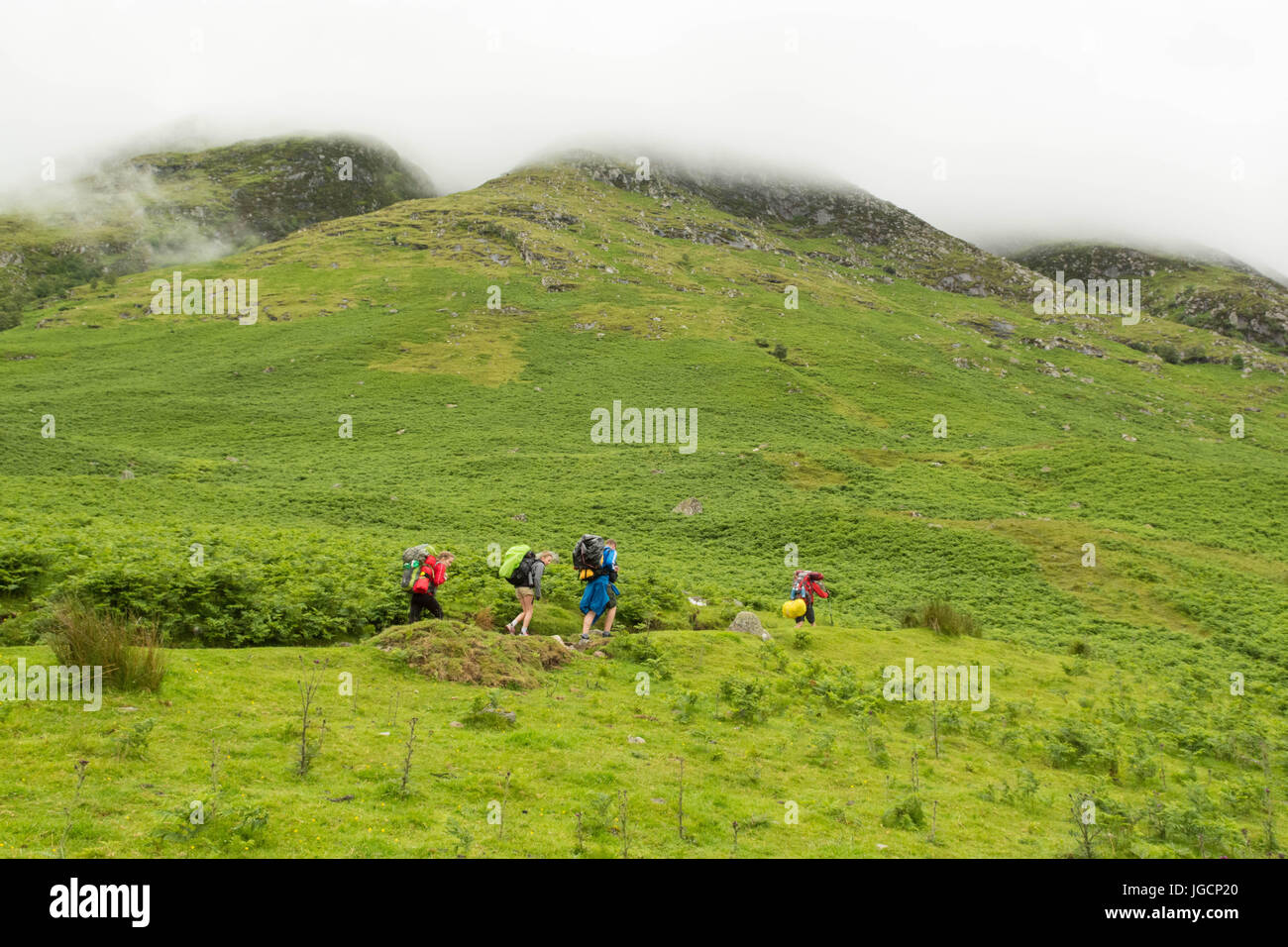 Scotland mountain rain walkers High Resolution Stock Photography and