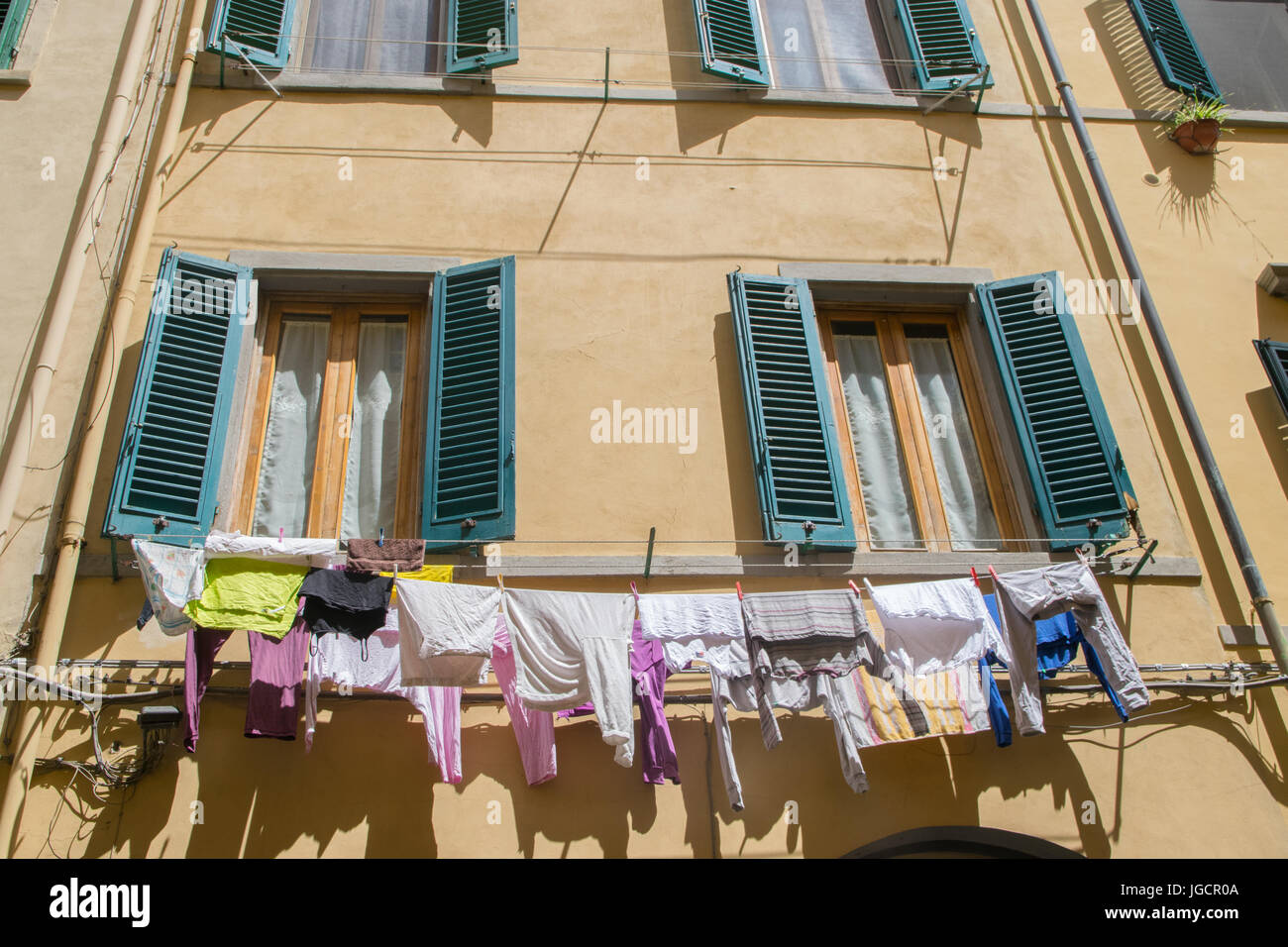Clothes drying in a Italian balcony Stock Photo Alamy