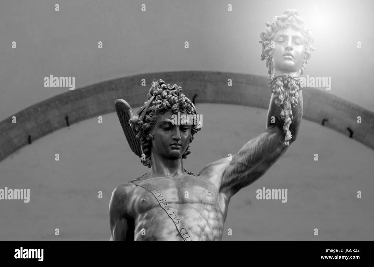 Bronze sculpture, Perseo with Medusa, Florence, Italy Stock Photo
