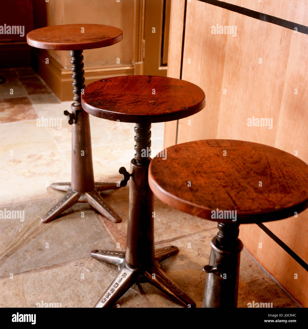 Wooden stools Stock Photo