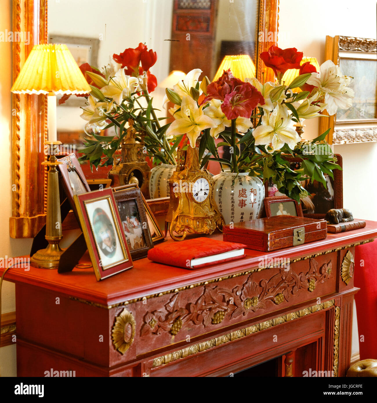Oriental mantelpiece Stock Photo