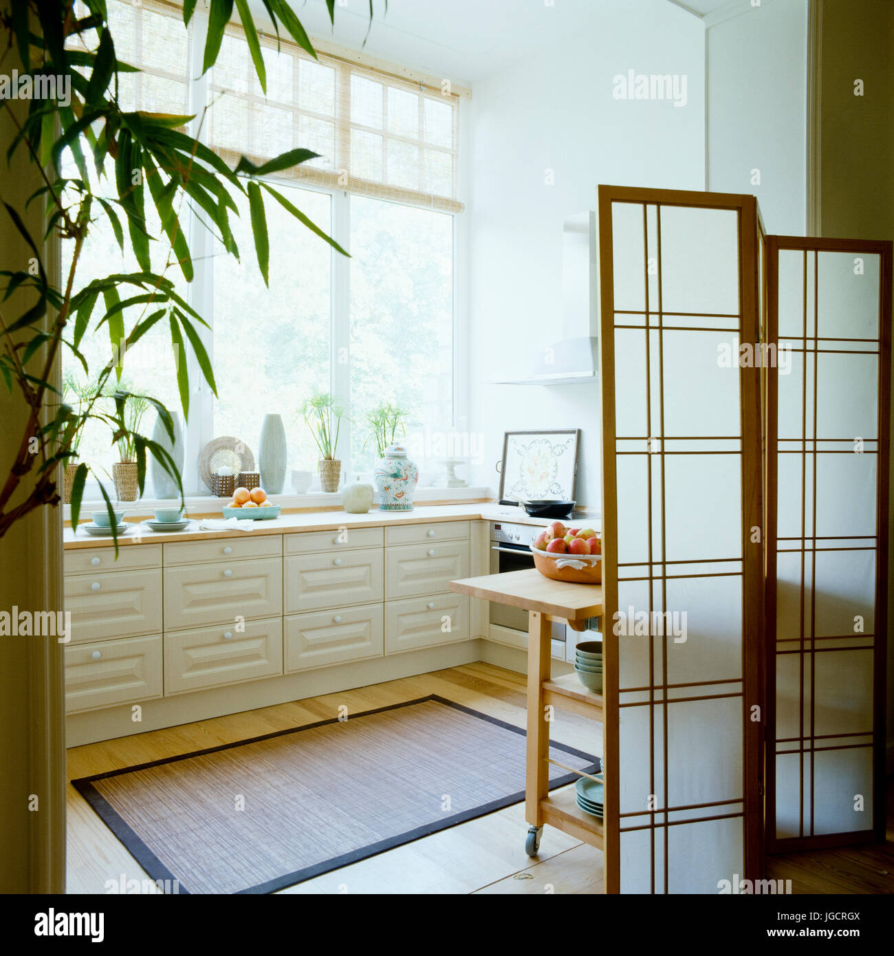 Mid-century style kitchen Stock Photo