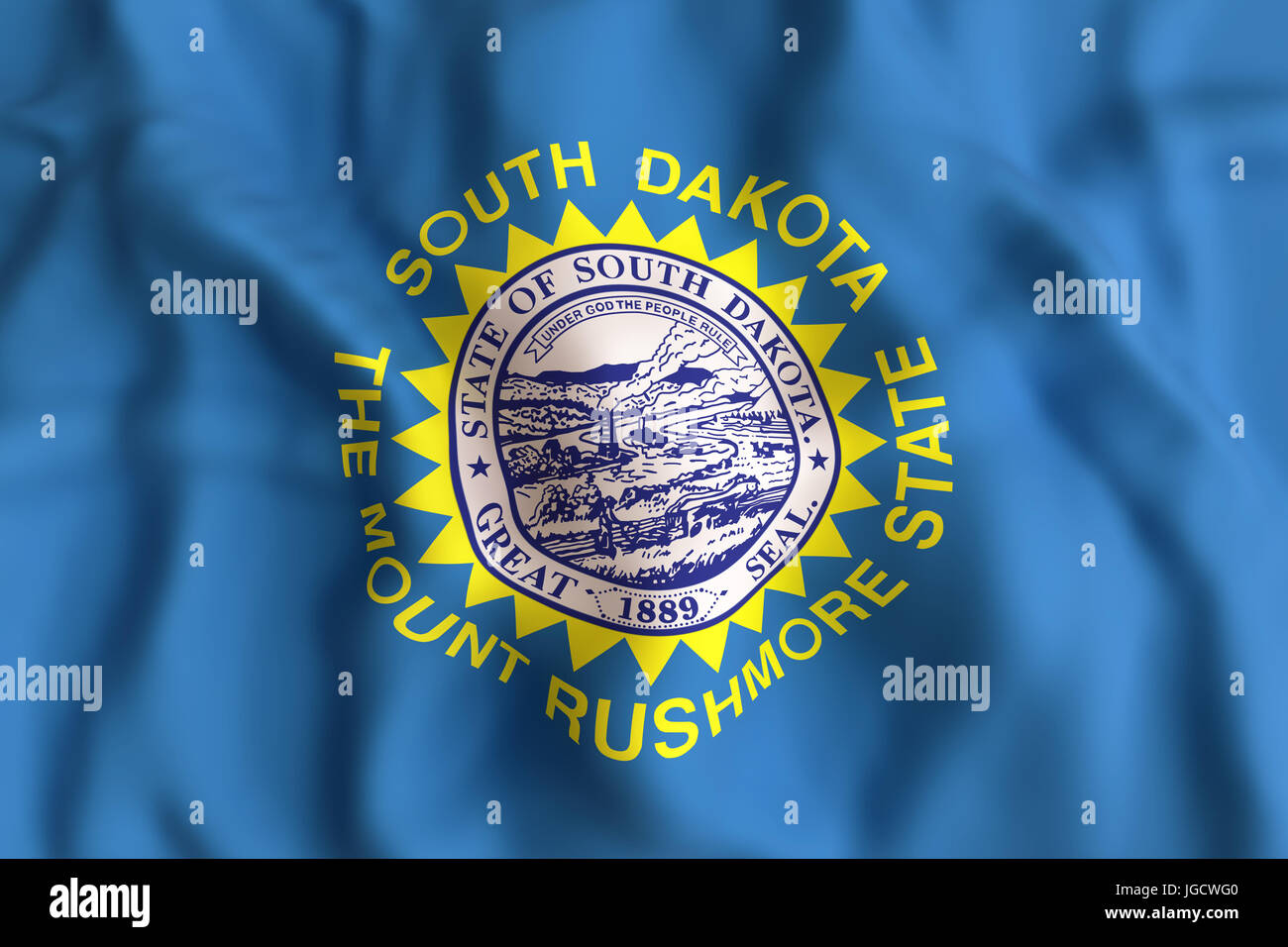3d rendering of a South Dakota State flag Stock Photo
