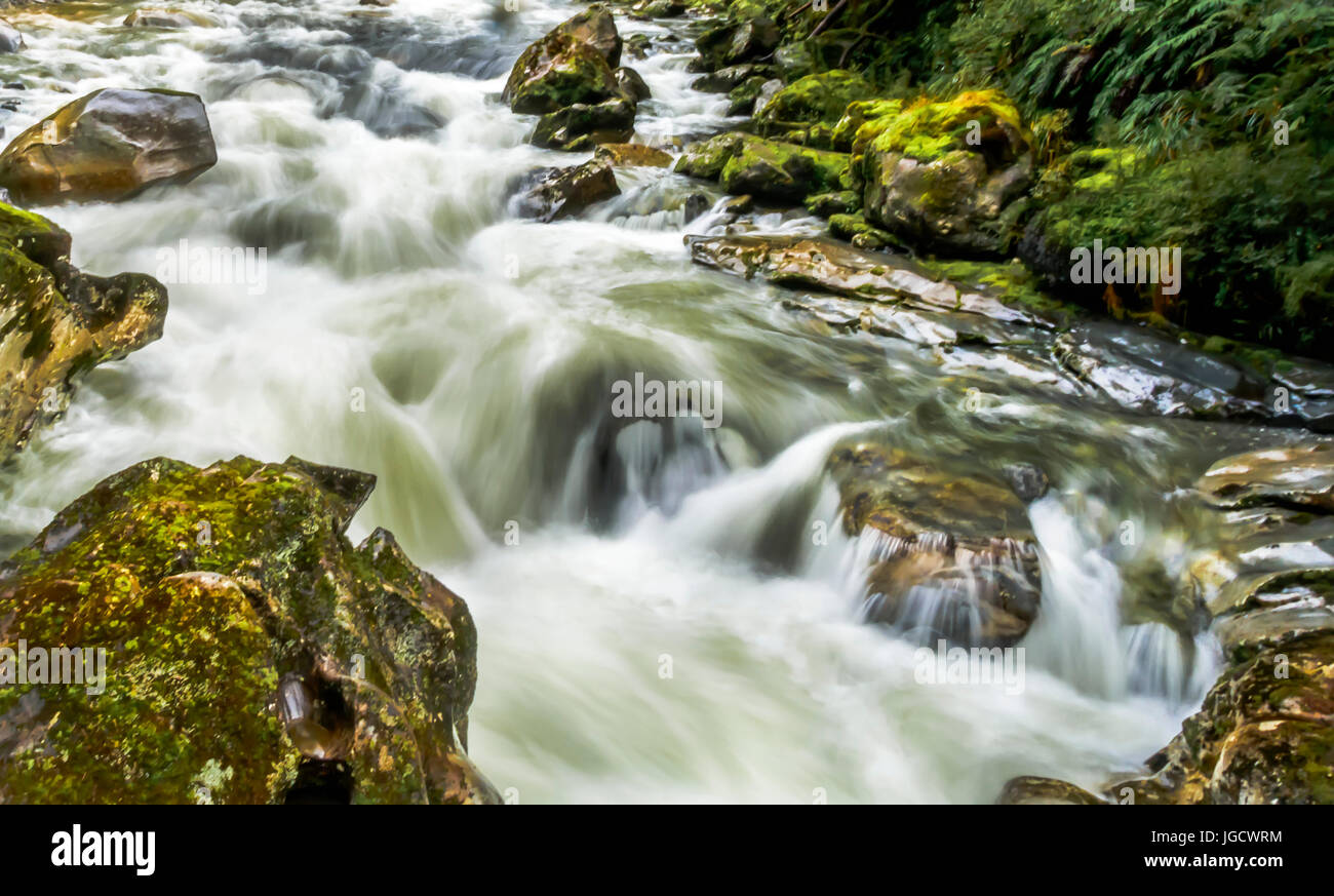 River flowing over rocks, New Zealand Stock Photo