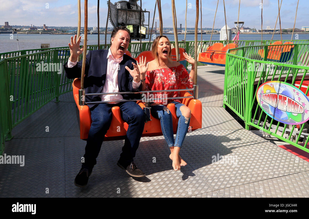 Reality TV Star Charlotte Crosby enjoys the funfair at Pier Head