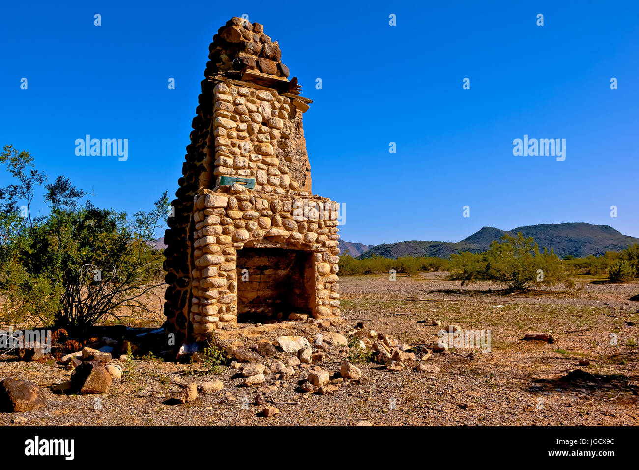 Fireplace Hearth And Chimney Tonopah Arizona America Usa Stock