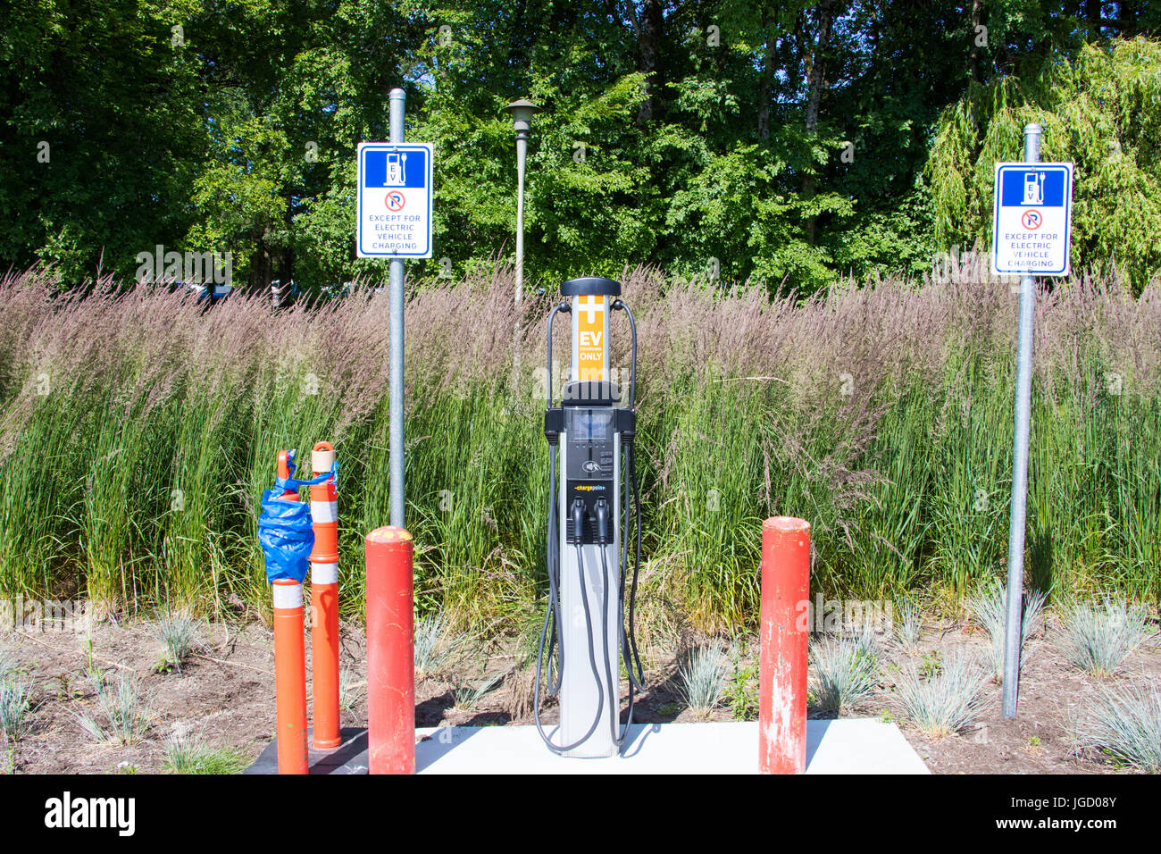 Electric Vehicle, EV Charging Station at Langara College, Vancouver