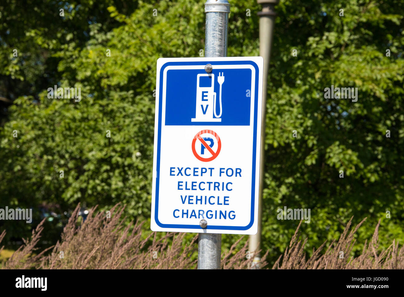 Electric Vehicle, EV Charging Station at Langara College, Vancouver, Canada Stock Photo