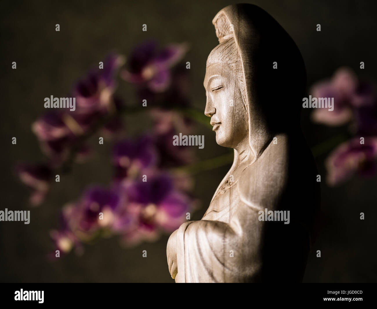 Avalokitasvara Bodhisattva/Guan Yin/Guanshiyin sculpture 觀音/觀世音/觀自在/菩薩/觀音菩薩/觀世音菩薩/觀自在菩薩/像 Stock Photo