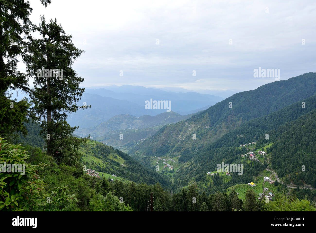 Himalayan Dhauladhar mountain range Stock Photo