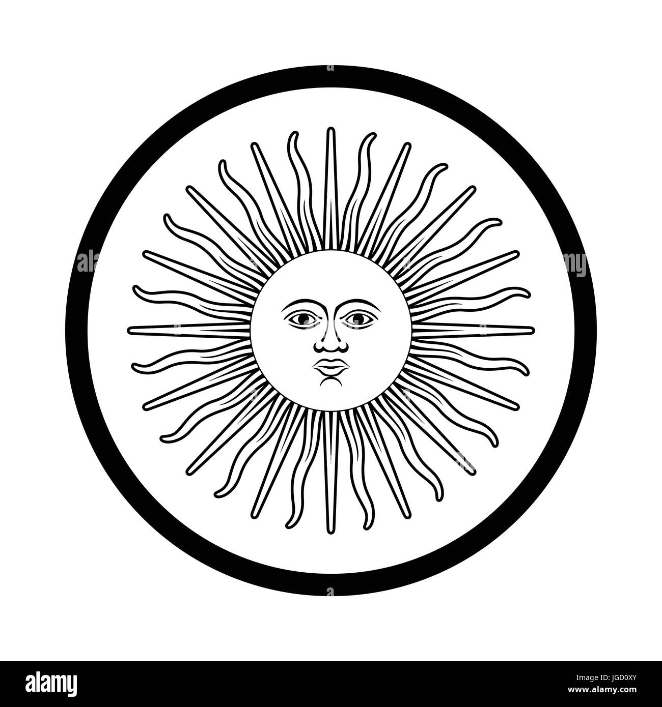 Symbol of Argentina icon, iconic symbol inside a circle, on white background. Vector Iconic Design. Stock Vector