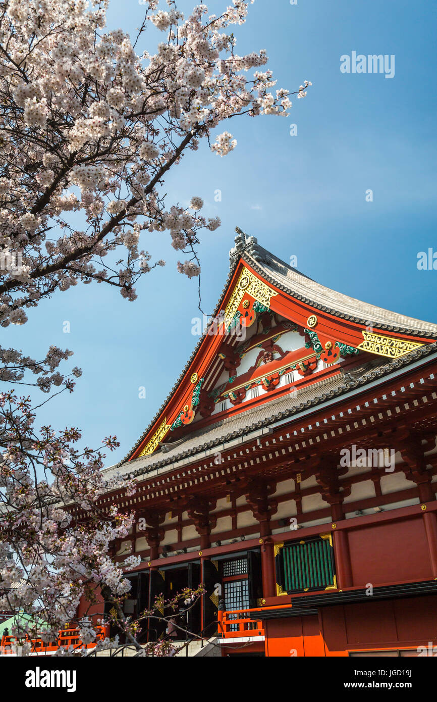 Pagoda traditional architecture of the Sensoji Temple in Asakusa, Tokyo, Japan. Stock Photo